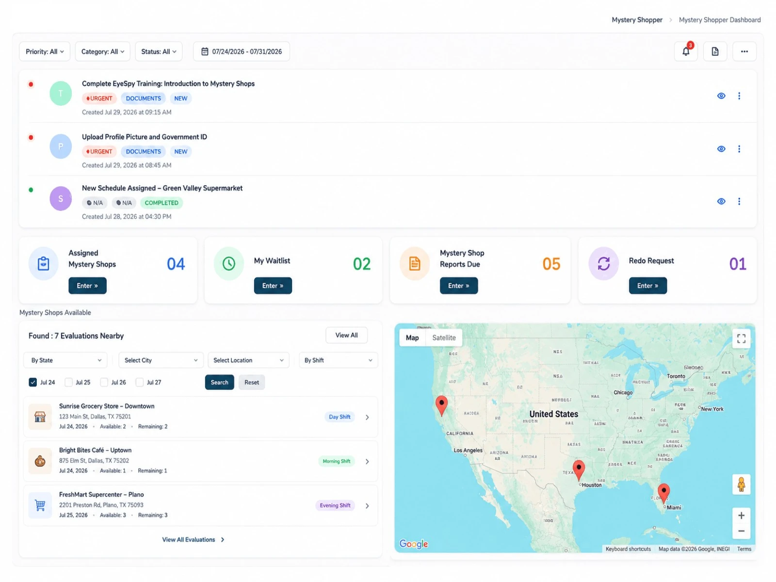 Shoppers Map Interface